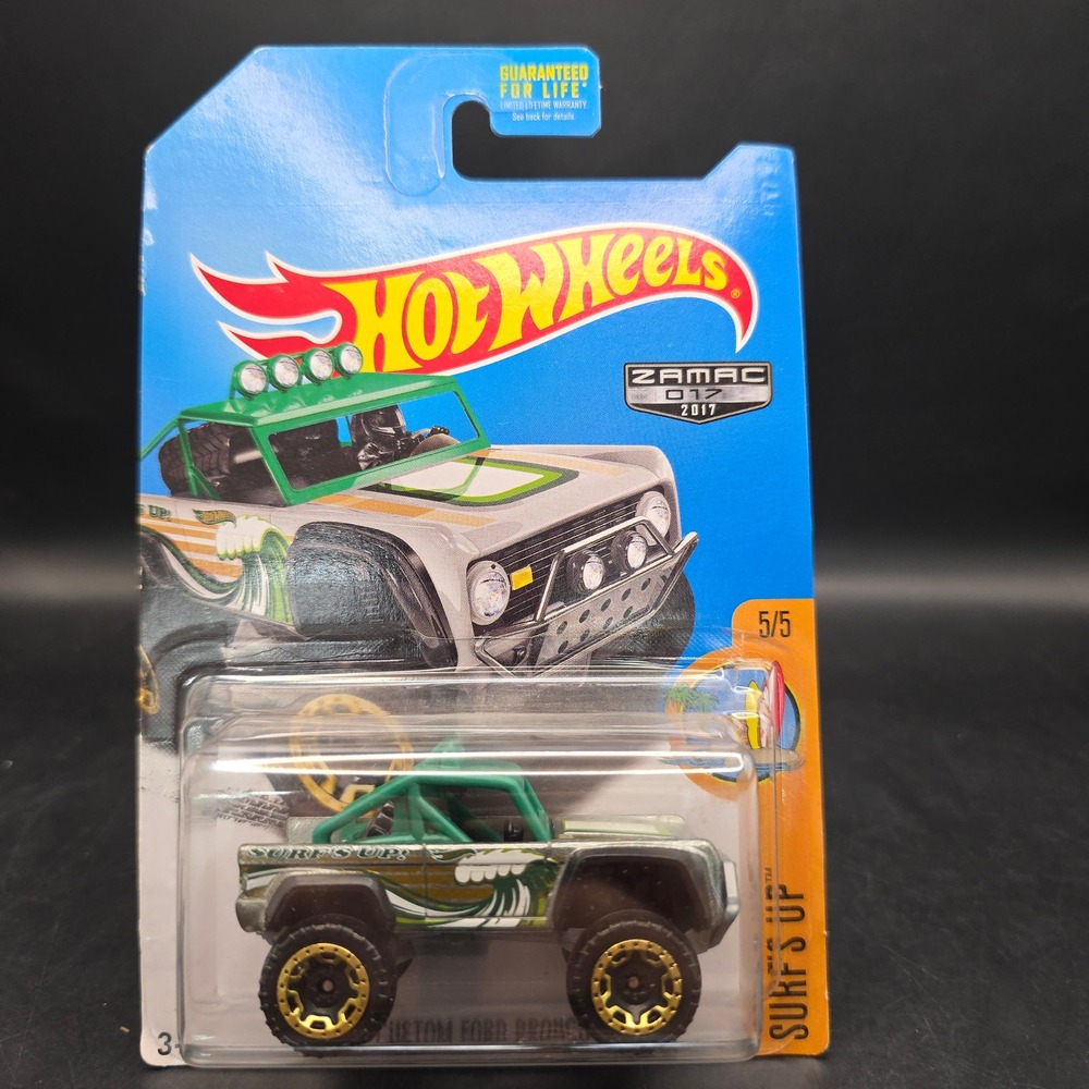 Hot Wheels Custom Ford Bronco Men 1:64 Silver Zamac Surf's Up 017 2017